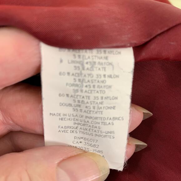 Vintage Bebe Size 6 Satiny Blazer Coat Jacket Red Gold Button Accent Formal - Picture 10 of 10
